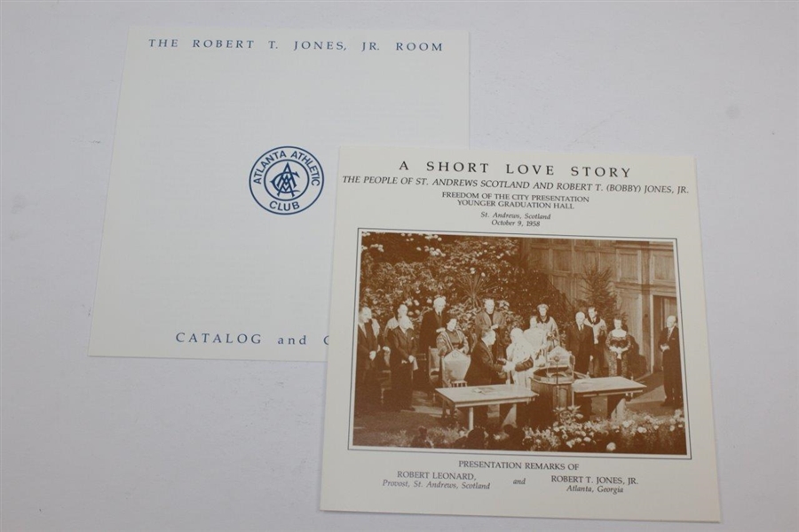 Atlanta Athletic Club Bobby Jones Wood Box with Robert T. Jones Jr. Exhibition Booklet