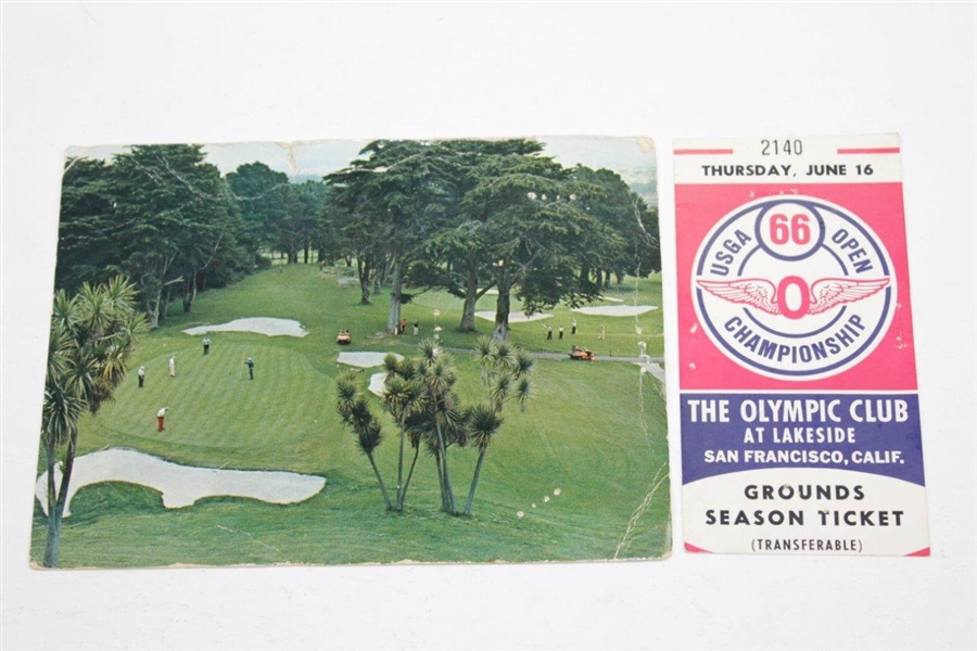 Billy Casper Signed SI Cover Only with 1966 US Open Ticket & Postcard JSA ALOA
