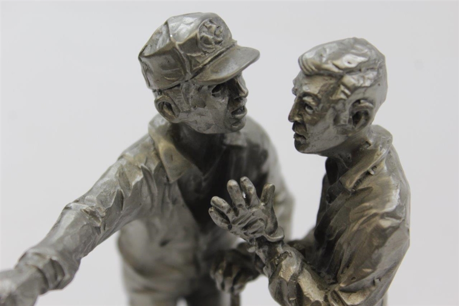 Classic 1972 Philip Kraczkowski Pewter Golf Statue - Two Golfers Talking