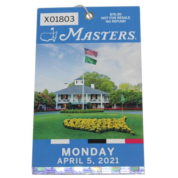 2021 Masters Tournament Monday Ticket #X01803 - Hideki Matsuyama Historic Win!