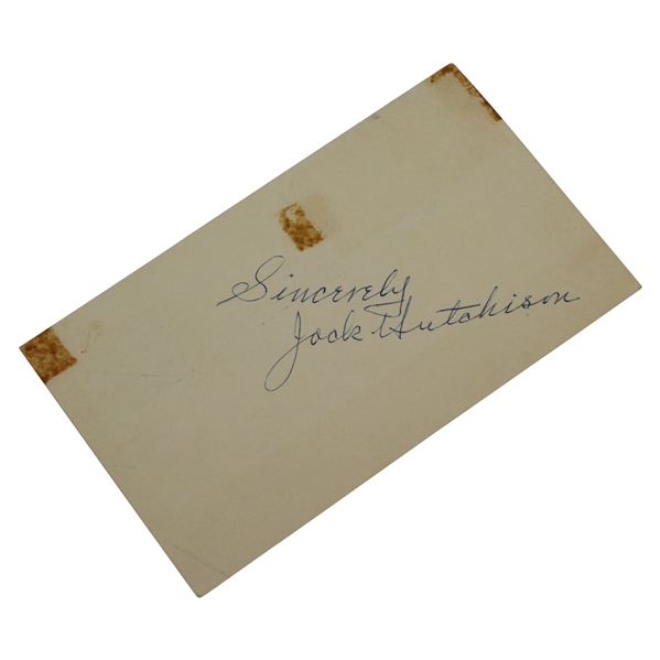 Jock Hutchison Signed 1959 Postcard JSA ALOA