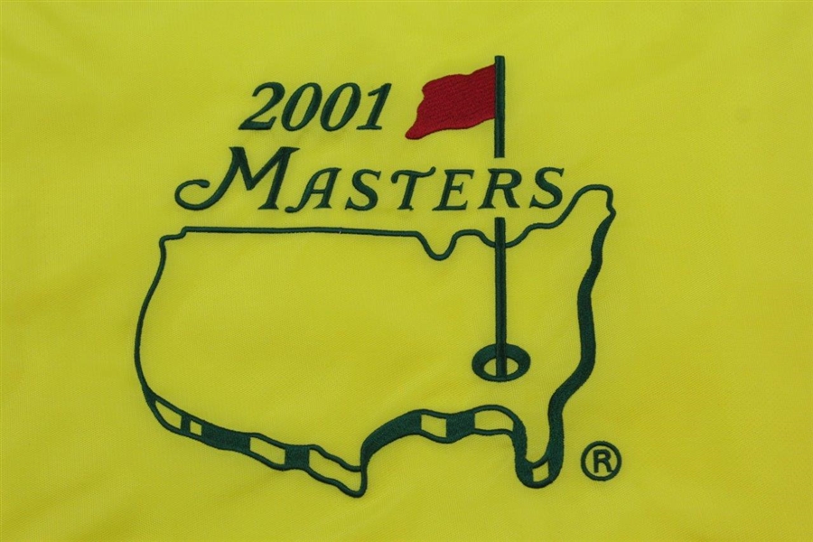 2001 Masters Tournament Embroidered Yellow Flag - Tiger Woods Win
