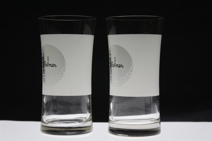 Pair Of Vintage Arnold Palmer Golf Ball Drinking Glasses