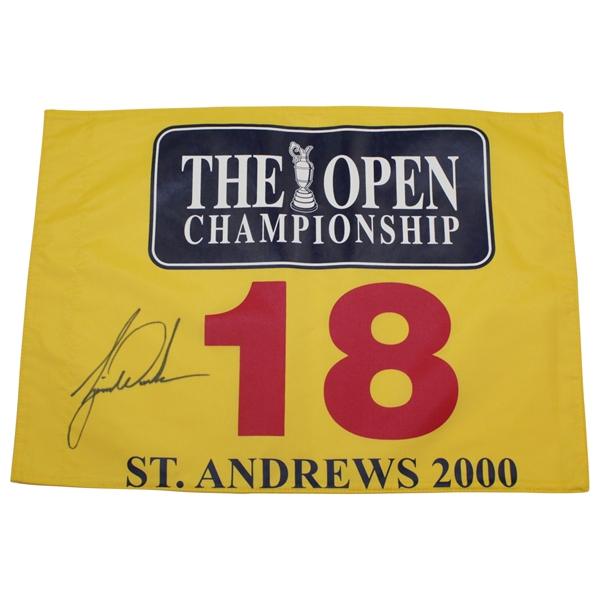 Tiger Woods Signed 2000 OPEN at St. Andrews Flag - Large Signature JSA ALOA