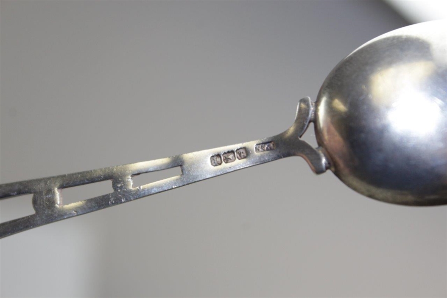 Chertsey Golf Club Sterling Silver & Enamel Golf Themed Spoon - Enameled Painting of the Town’s Church on Handle
