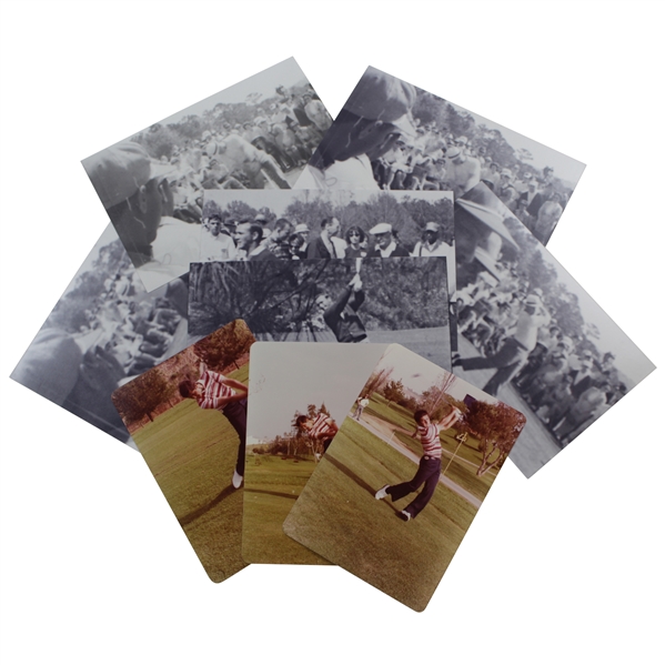 Nine (9) Personal Kodak Photos  - Three of Seve Ballesteros, Four of Jack Nicklaus, & Two of Arnold Palmer