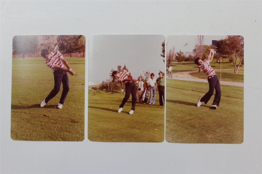Nine (9) Personal Kodak Photos  - Three of Seve Ballesteros, Four of Jack Nicklaus, & Two of Arnold Palmer