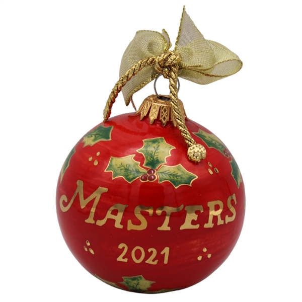 2021 Masters Hand Painted Red Ceramic Ornament