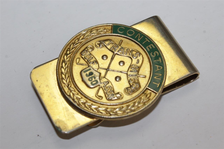 Charles Coody's 1960 Trans-Mississippi Golf Association Contestant Money Clip/Badge