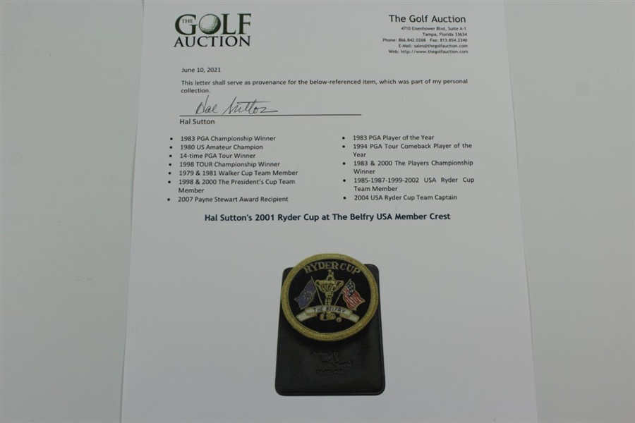 Hal Sutton's 2001 Ryder Cup at The Belfry USA Member Crest