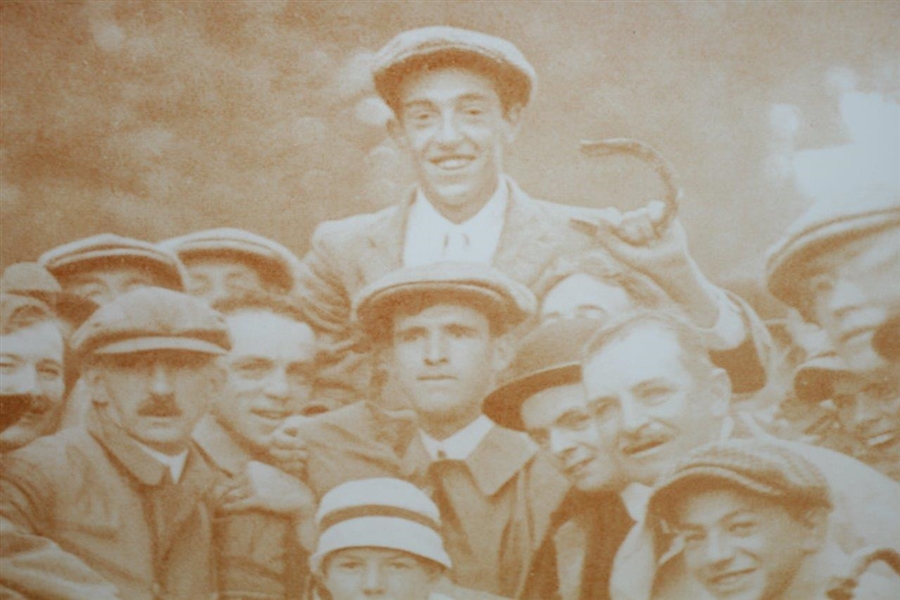 Francis Ouimet 1913 US Open Win Sepia Tone Image - Carried Away with Caddy Up Front - Framed