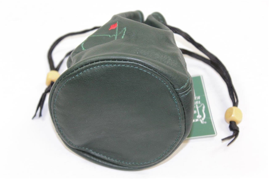 Augusta National Golf Club Stitched Logo Green Leather Pouch