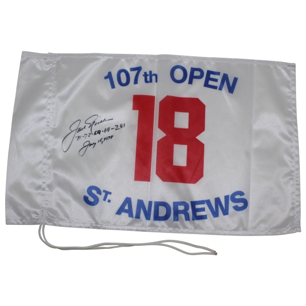 Jack Nicklaus Signed Replica 107th Open Championship St. Andrews Flag JSA ALOA
