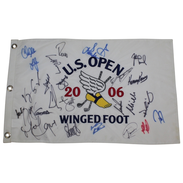 Multi-Signed 2006 US Open at Winged Foot Embroidered Flag JSA FULL #BB86954