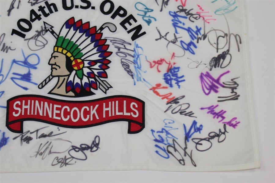 Multi-Signed 2004 US Open at Shinnecock Hills Embroidered Flag JSA FULL #BB86958