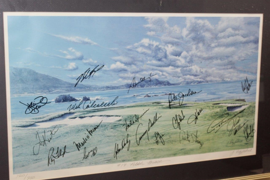 Norman, Floyd, & 18 Others Signed Ltd Ed 120/750 '#17 Pebble Beach' Print - Signed by Artist Jim Fitzpatrick JSA ALOA