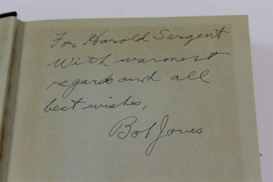 Bobby Jones Signed 1953 'The Bobby Jones Story' Book to Harold Sargent JSA ALOA