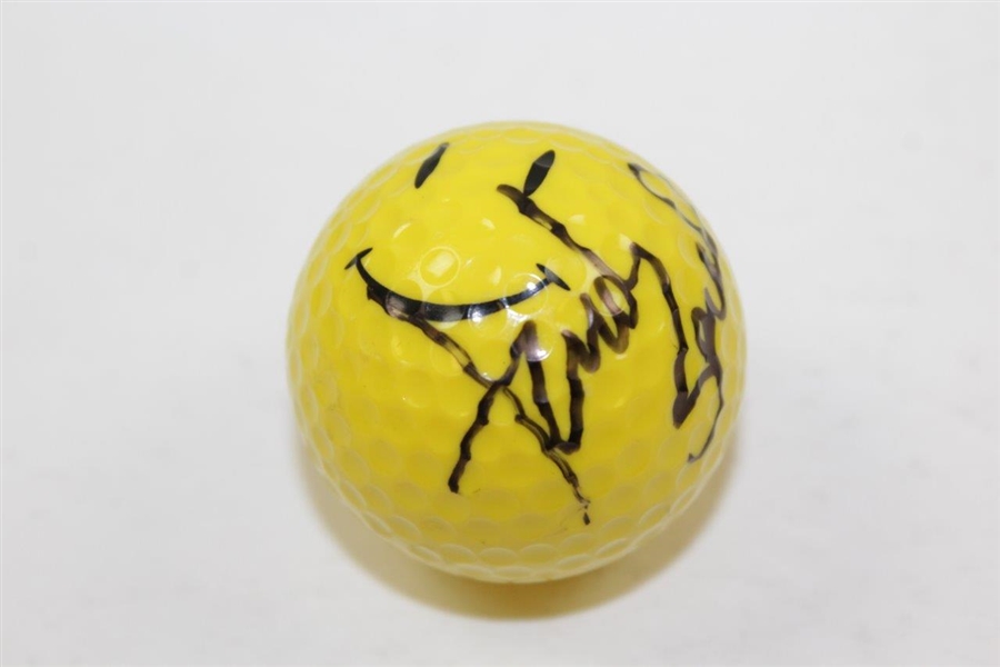 Jordan Spieth Signed Yellow Smiley Face Logo Ball JSA ALOA