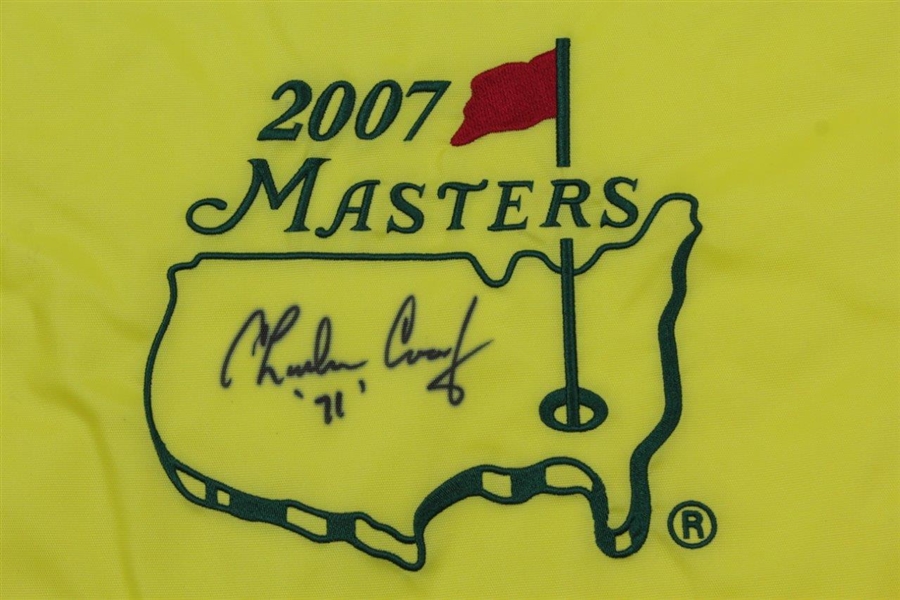 Charles Coody Signed 2007 Masters Embroidered Flag with '71' JSA ALOA