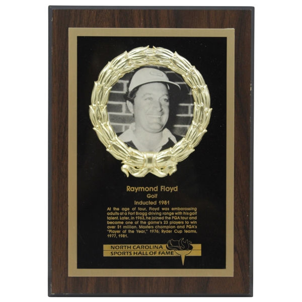 Ray Floyd's 1981 North Carolina Sports Hall of Fame Induction Plaque