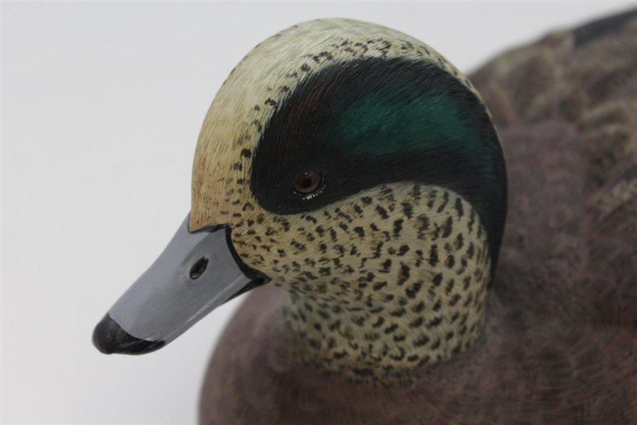 Ray Floyd's Carved Wooden Green Eye Full Size Duck Decoy by Master Carver Warren Saunders
