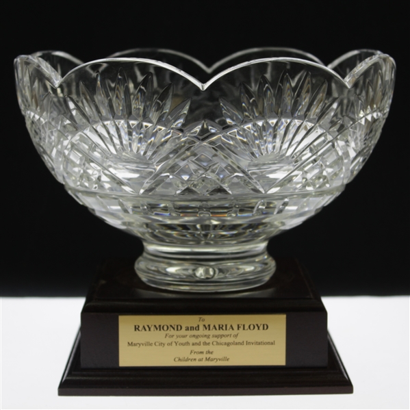 Undated Children of Maryville Appreciation Cut Glass Bowl Presented to Ray & Maria Floyd