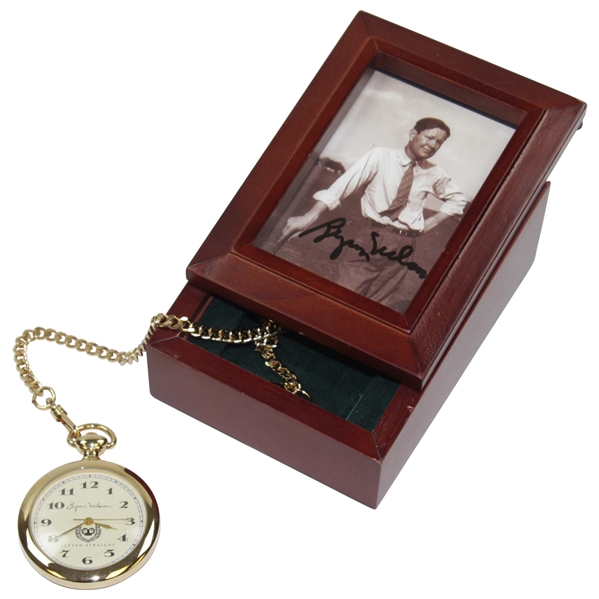 Byron Nelson Ltd Ed Gold 'Eleven Straight' Pocket Watch w/ Signed Box JSA ALOA