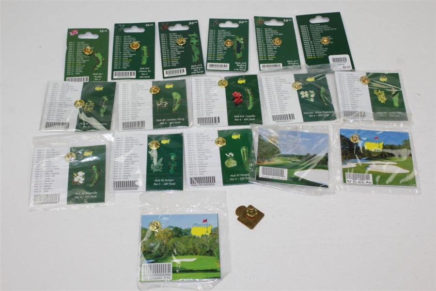 Full Set of Masters Commemorative Pins for All 18 Golf Holes - 2001-2018