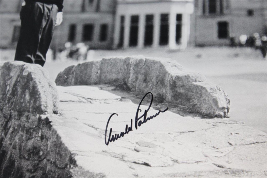 Arnold Palmer Signed St. Andrews 16x20 Farewell from the Swilken Bridge Poster JSA ALOA