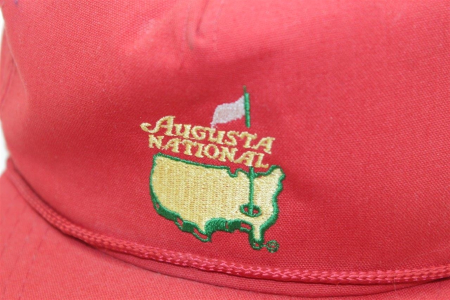 Vintage Red Augusta National Leather Strap Hat