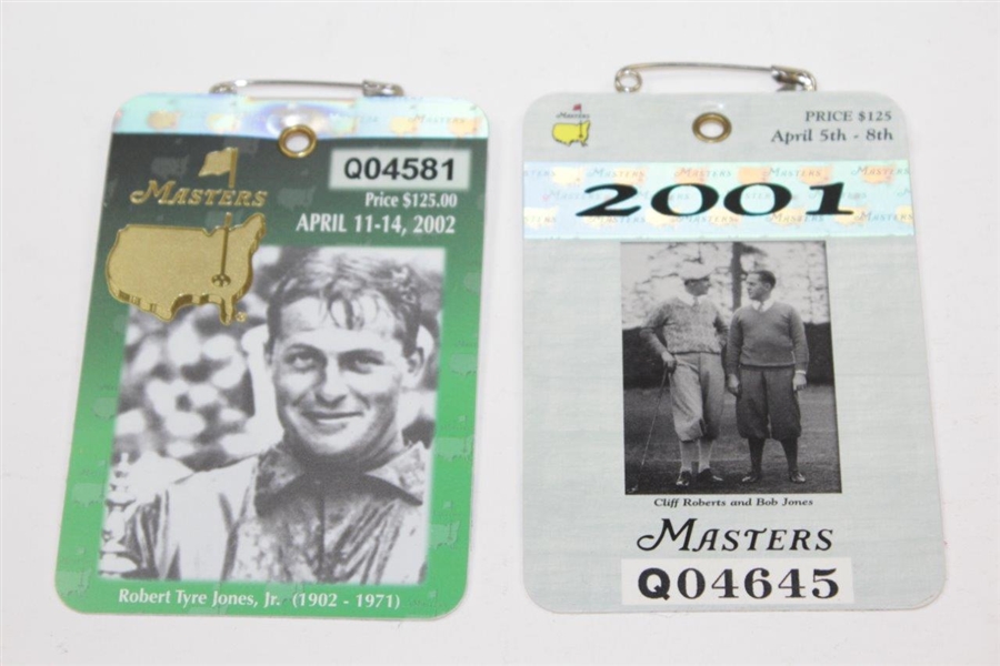 Tiger Woods Masters Series Badge Wins - 1997, 2001, 2002, 2005, & 2019