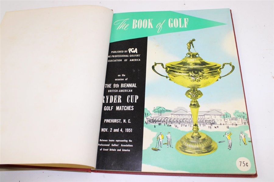 1951 Ryder Cup at Pinehurst Official Hard-Bound Program