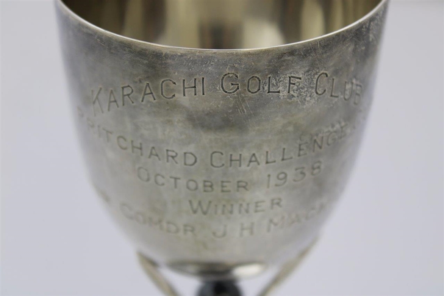 1938 Karachi Golf Club Pritchard Sterling Silver Challenge Cup Winner Engr. Comdr. J.H. Mckay - October