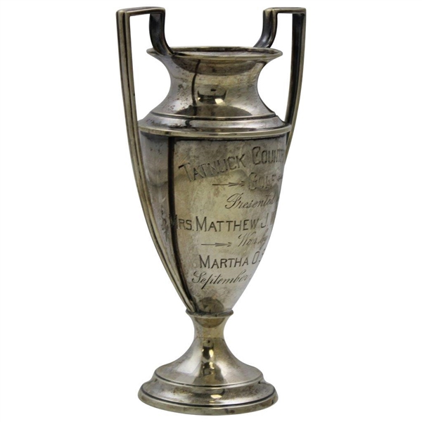 1914 Tatnuck Country Club Sterling Silver Trophy Presented by Mrs. Matthew J. Whittall Won By Martha O. Swan