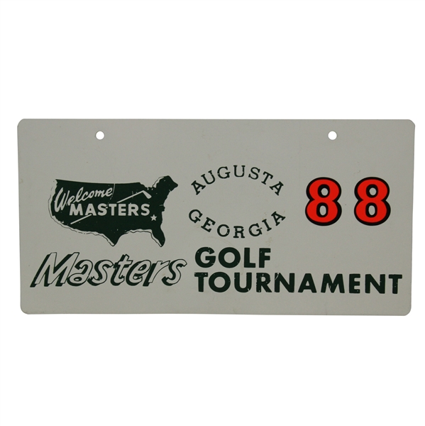 Classic Masters Augusta Georgia Golf Tournament Courtesy Car License Plate #88