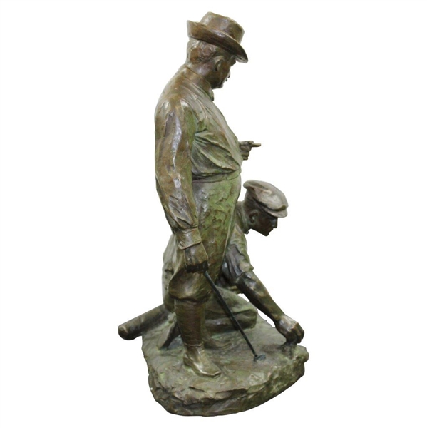 1923 'Gentleman & Caddy at the Tee' George Julian Zolnay Signed/Dated 18 Bronze Statue