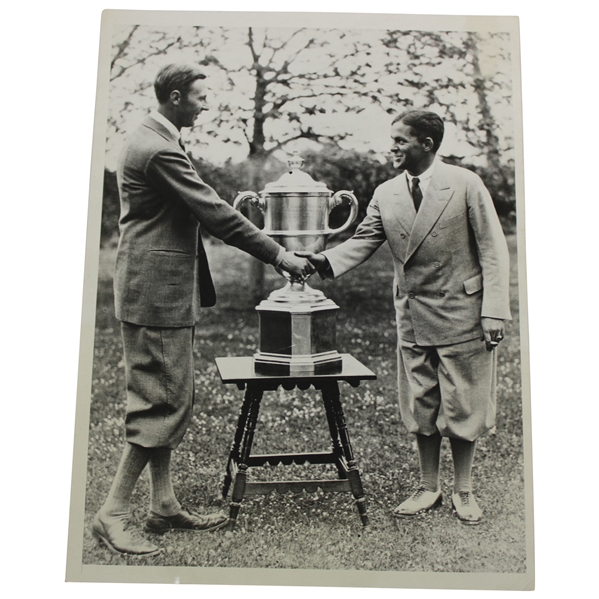 1930 Walker Cup Bobby Jones & Roger Wethered 8x10 Wire Photo International Stamp 5/31/1930