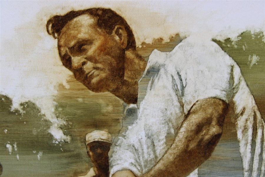 Original Arnold Palmer Oil Painting 'Follow Through' by Artist Robert Fletcher with Original Sketch