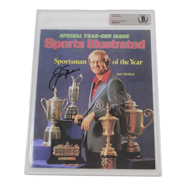 Jack Nicklaus Signed 1979 'Sportsman of the Year' Sports Illustrated Photo BECKETT #00011891413