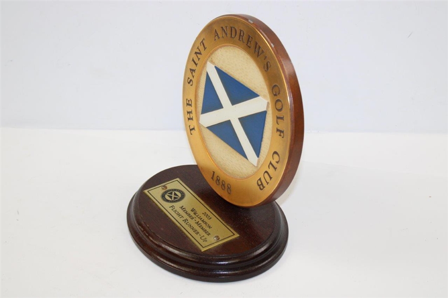 The Saint Andrew's Golf Club '1888' Williamson Member-Member Flight Runner-Up Award