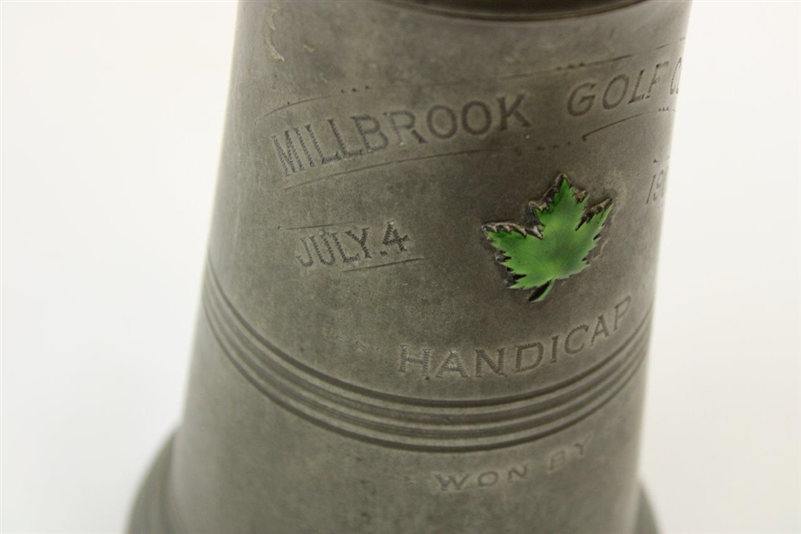 1902 Millbrook Golf Club Handicap Large Pewter Stein Trophy Won by Unmarked - July 4th