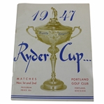 1947 Ryder Cup Matches at Portland Golf Club Official Program - Great Condition