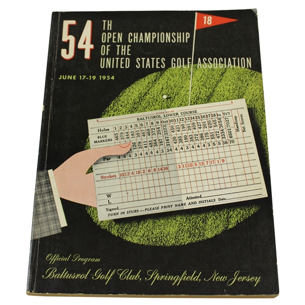 1954 US Open Championship at Baltusrol Golf Club Official Program - Ed Furgol Winner