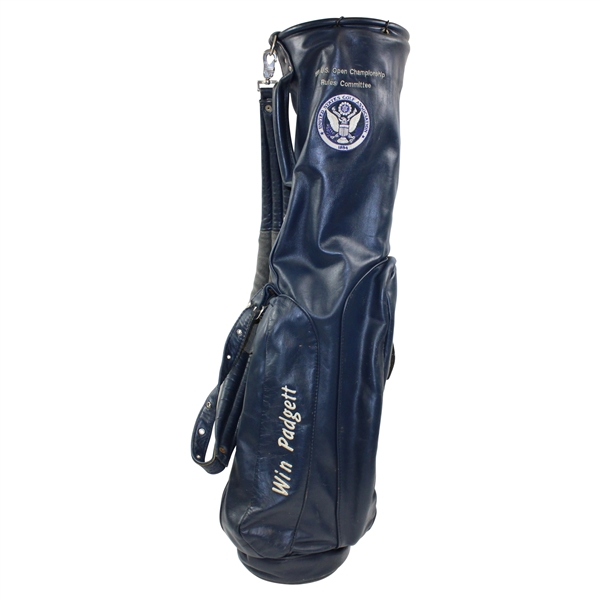 Win Padgett's Personal Navy USGA 1999 US Open Championship Rules Committee Leather Golf Bag