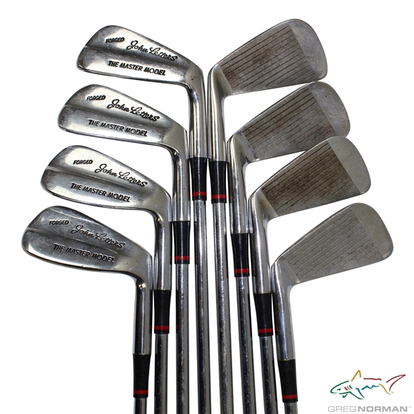 Greg Norman's Personal Used Set of John Letters 'The Master Model' Foged Irons 2-9