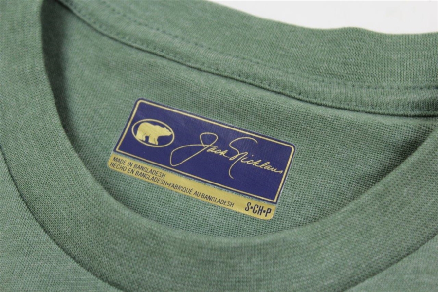 Jack Nicklaus Signed Golden Bear Olive Colored Size Small T-Shirt JSA ALOA