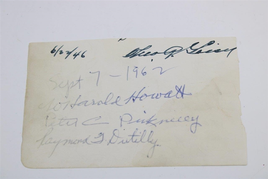 Walter Hagen Signed Handwritten Note to Nephew on Birthday - Signed 'Uncle Walter Hagen' JSA ALOA