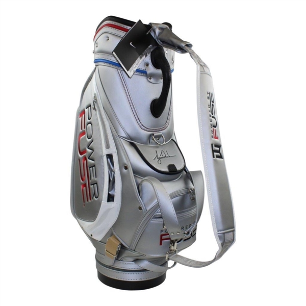 Tiger Woods Official FUSE Science Logo Full Size Golf Bag Blue/Red Lining - Excellent Condition