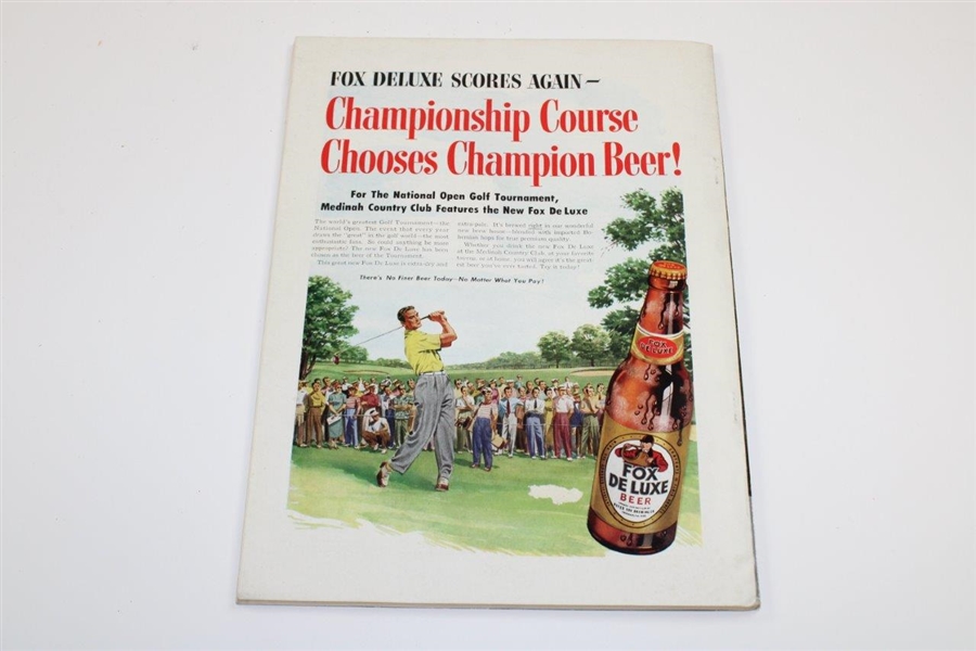1949 US Open at Medinah CC Official Program with Pairing Sheet - Cary Middlecoff Winner