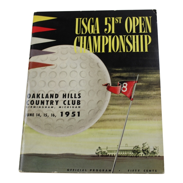 1951 US Open at Oakland Hills CC Official Program - Ben Hogan Winner